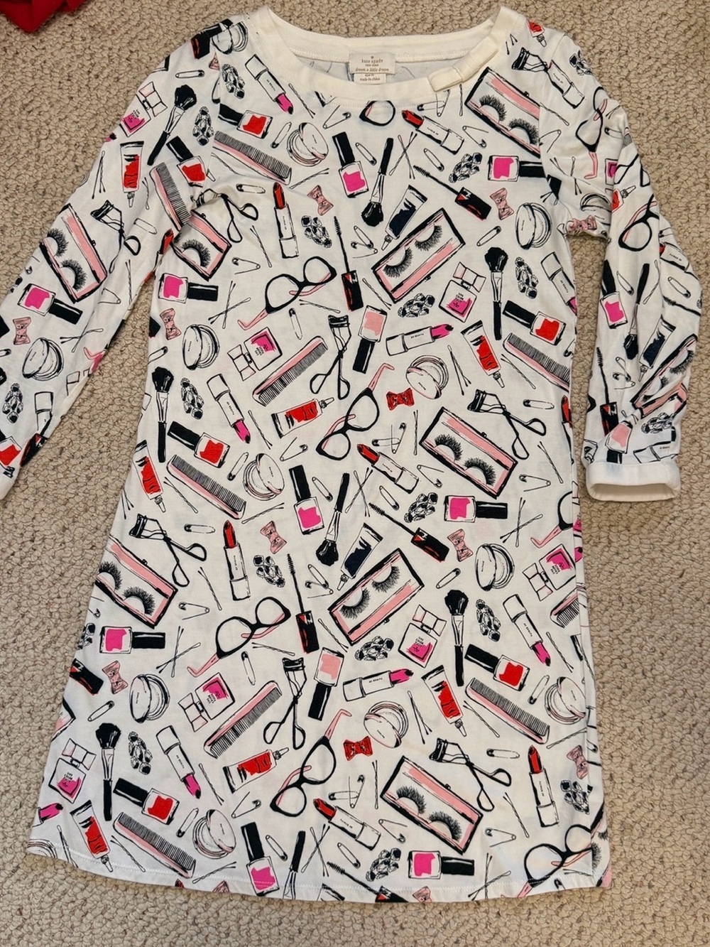 Kate Spade Dream a Little Dream Makeup Print‎ nightgown XS - Picture 2 of 8